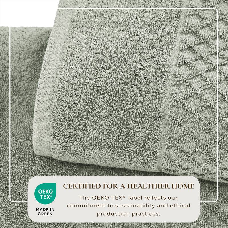 Linery & Co. Cotton Diamond Waffle Texture Bath Towels.