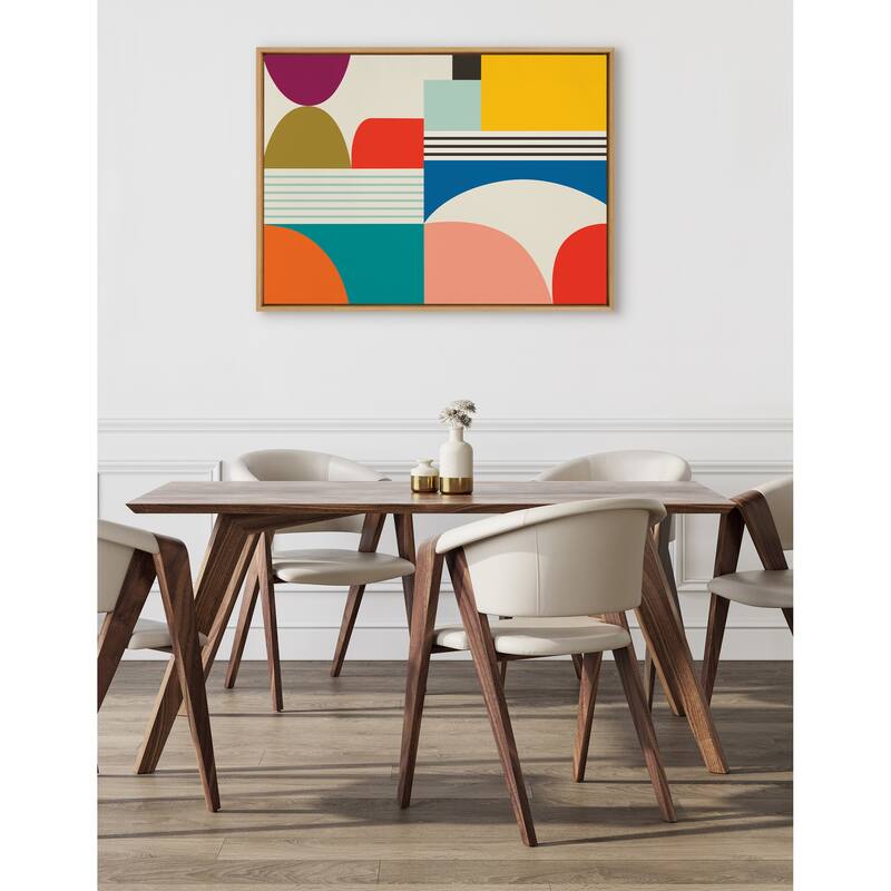 Kate and Laurel Sylvie MCM Pattern Framed Canvas by Rachel Lee