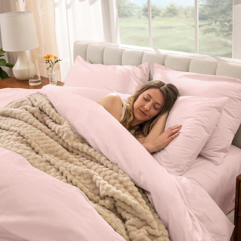 Bare Home Organic Cotton Percale Duvet Cover Set
