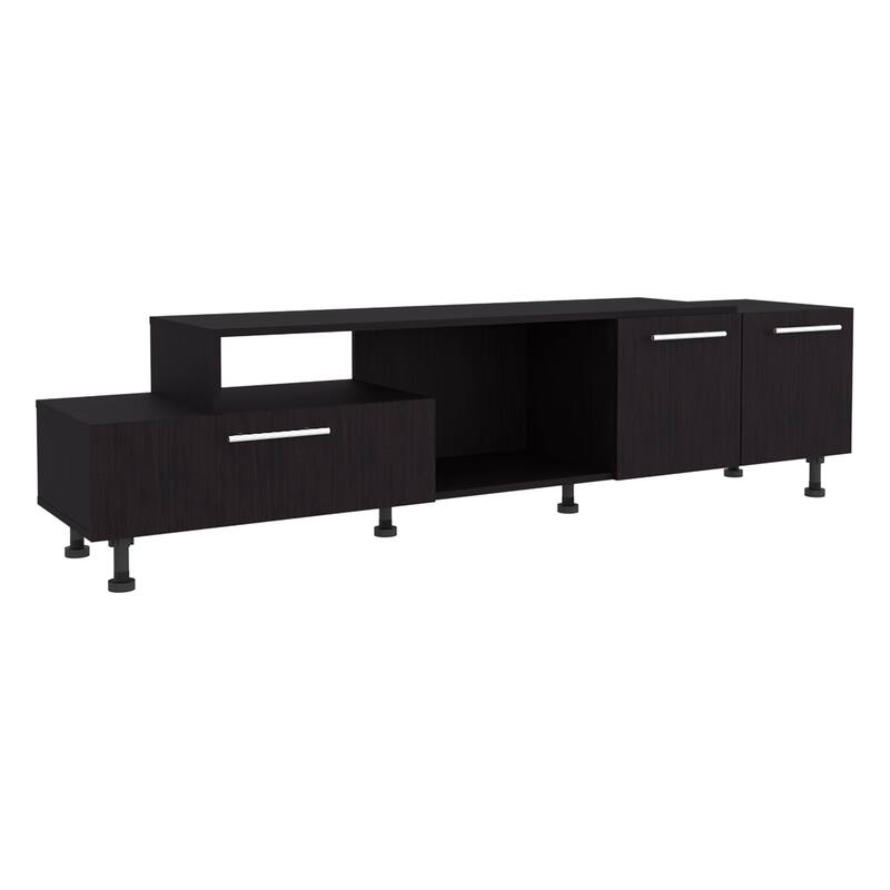 Tv Stand with Sleek design, 3Doors, 1 Shelf 50" TV Capacity,FSC Certified CPSIA Compliant