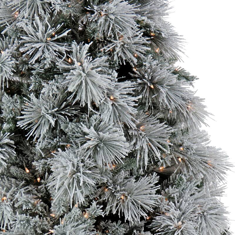 National Tree Company 6.5 ft. HGTV Home Collection Pre-Lit Flocked Bavarian Pine Tree - 6.5 Foot
