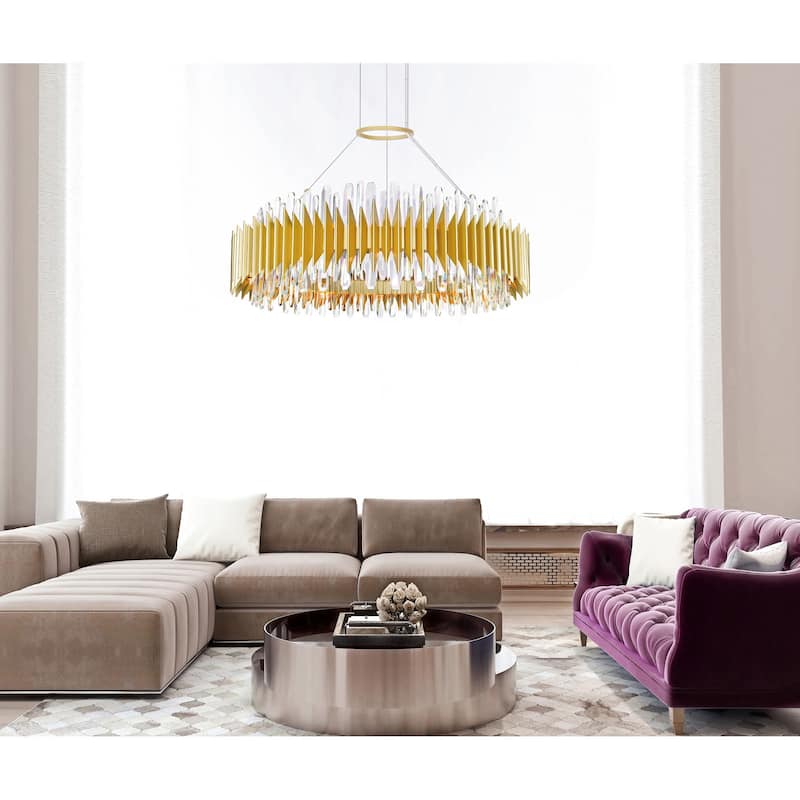 Cityscape 24 Light Chandelier With Satin Gold Finish - Satin Gold