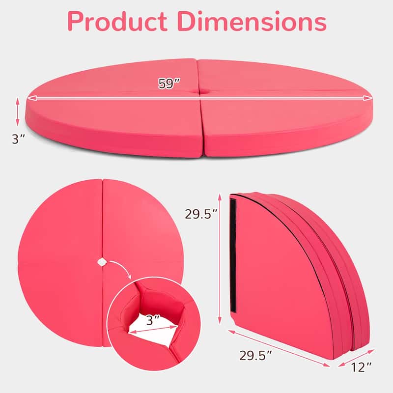 Costway Pole Dance Crash Mat Round Portable Yoga Mat with EPE Foam - See Details