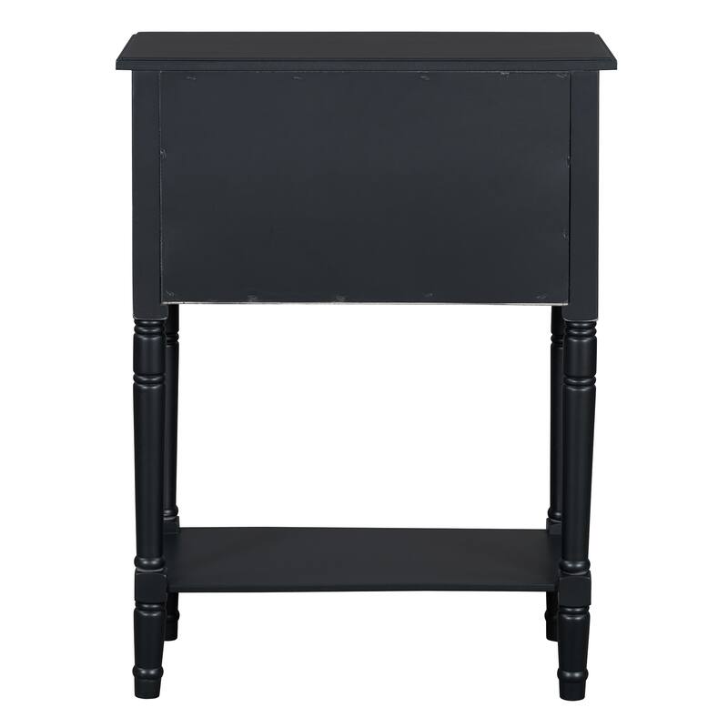 23.7" Classic Console Table with Three Storage Drawers and Bottom Shelf