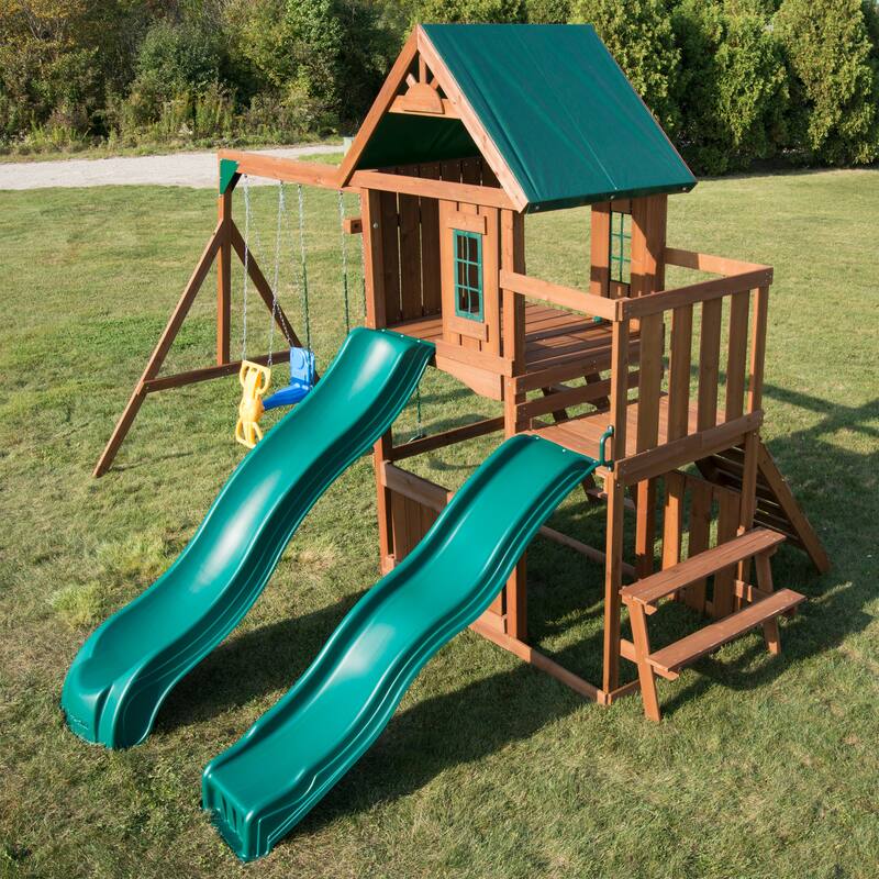 Swing-N-Slide Willows Peak Deluxe Wood Outdoor Swing Set