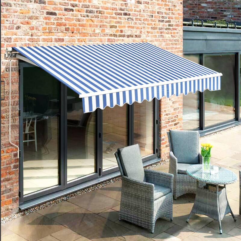 MCombo13x8Feet Manual Retractable Patio Door Window Awning Sunshade Shelter Outdoor Canopy