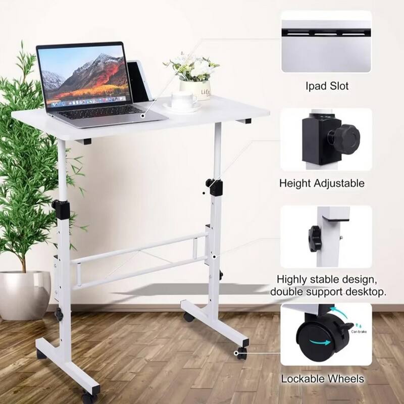 Small Mobile Standing Desk Adjustable Height Mobile Stand Up Desk