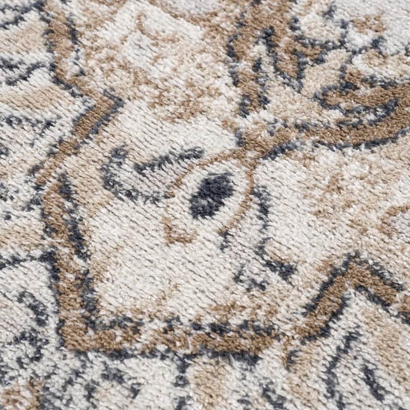 Hauteloom Leonora Hallway, Kitchen Runner Rug - Pale Pink, Plum, Peach - 2'7" x 10'