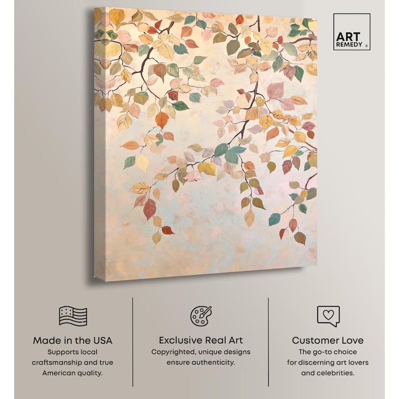 Leaf Swirl Canvas by Art Remedy, Gallery Wrapped