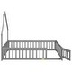 preview thumbnail 17 of 24, Full Size House-Shaped Headboard Floor Bed with Fence and Small Door