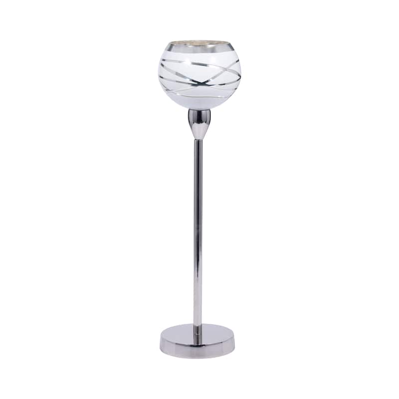 Sagebrook Home Modern Neutral White/silver Votive Classic and Sophistication Glass Candle Holder