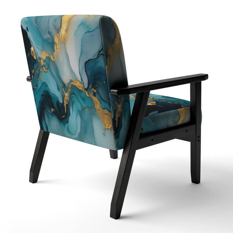 Designart "Segment Layers of Marbled Rock" Upholstered Fractals Accent Chair and Arm Chair