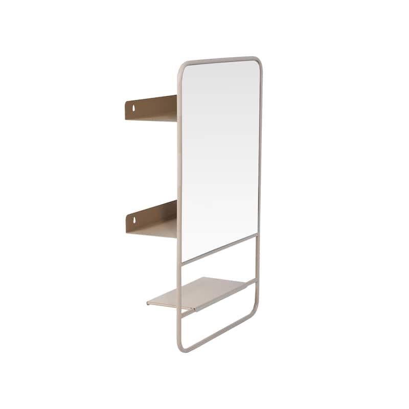 Metal Wall Mirror with 3 Shelves - 24.0"L x 15.0"W x 5.13"H