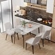 preview thumbnail 13 of 16, 6 Seater Kitchen Dining Table Modern Marble Tabletop Rectangular with Tapered Metal Legs