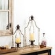 preview thumbnail 3 of 22, Glitzhome Farmhouse Metal Decorative Lanterns Candle Holder with Handle Wedding Decor