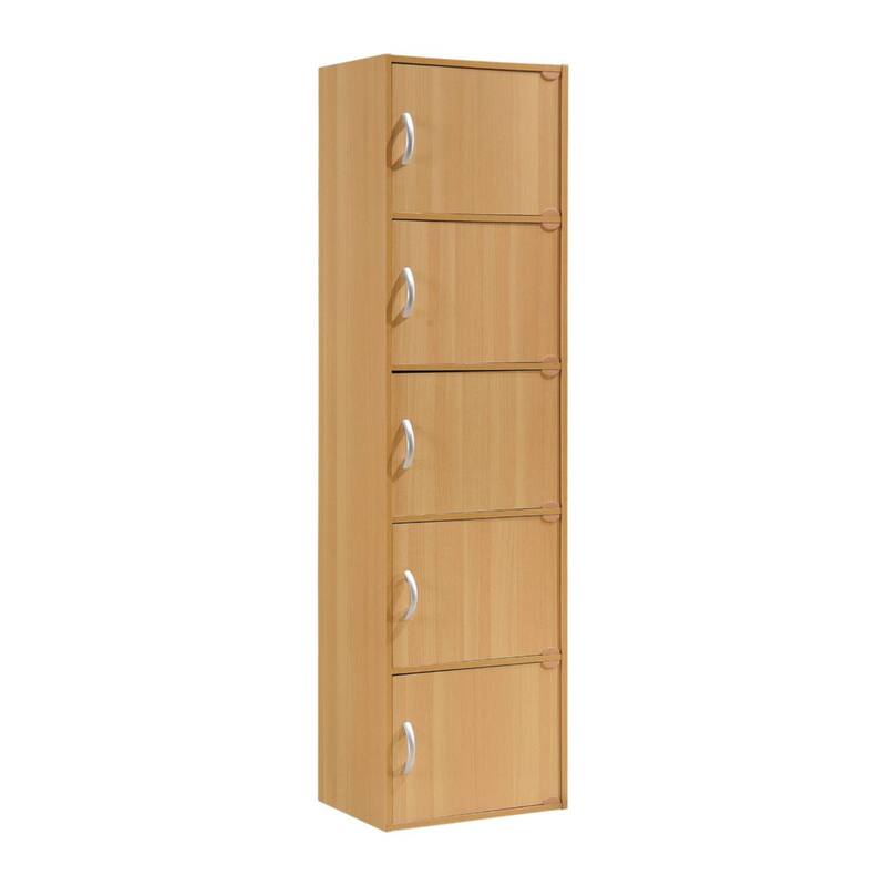 59" Beech Beige Multi-Purpose Bookcase with Doors