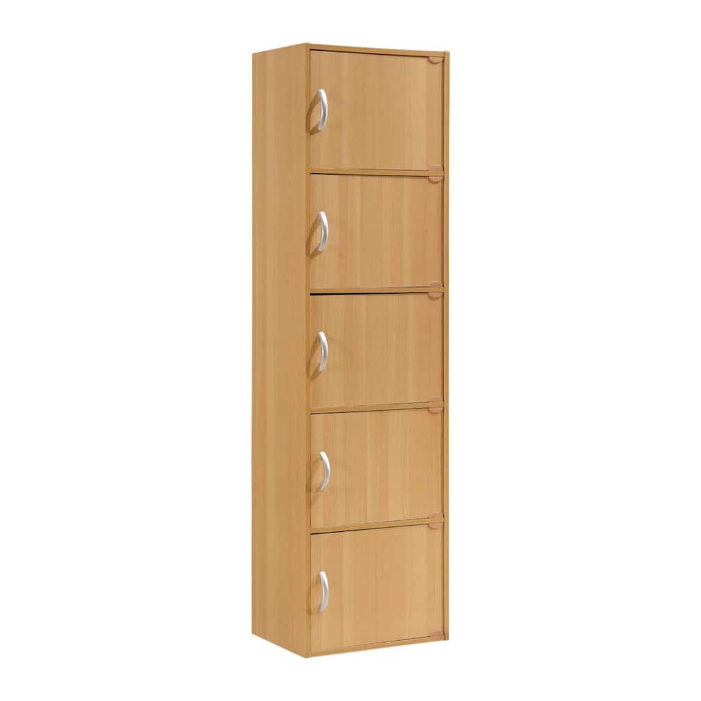 59" Beech Beige Multi-Purpose Bookcase with Doors