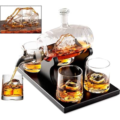 Ship in a Bottle Whiskey Decanter Set