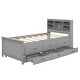 preview thumbnail 12 of 13, Twin Bookcase Platform Bed with USB, Trundle and 3 Drawers