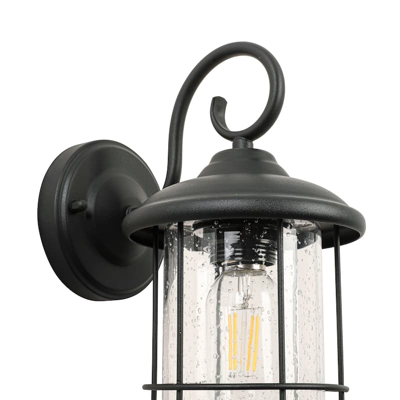 Matte Black Waterproof Outdoor Hardwired Wall Lantern Sconce