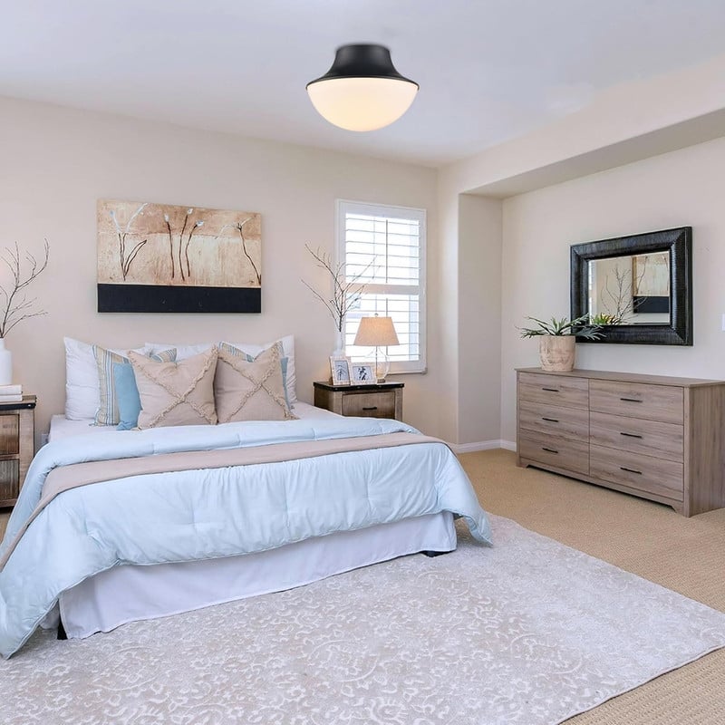 Classic semi flush ceiling light black living room lights for ceiling metal light fixture - N/A