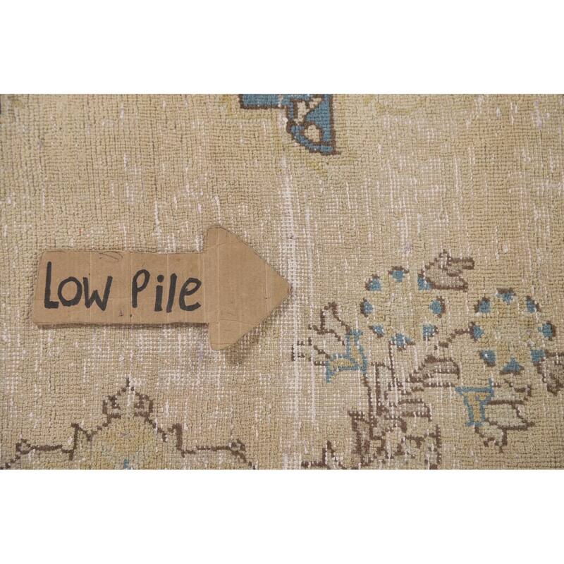 Hand Knotted Oriental 100% Wool Carpet Traditional Medallion Beige & Ivories Tabriz Area Rug - 10' 3'' X 6' 9''