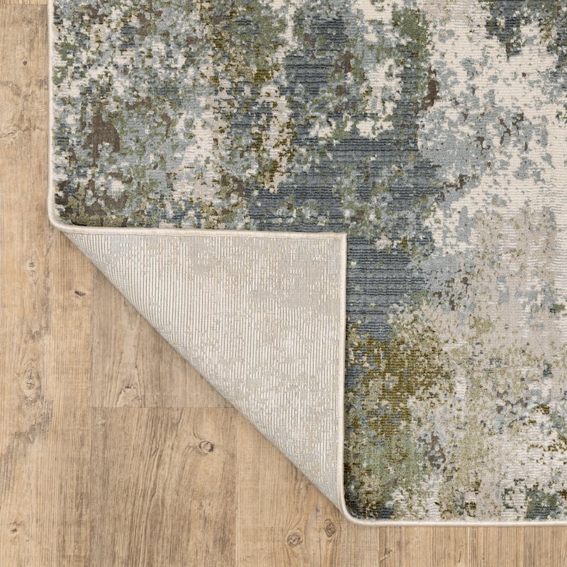 Style Haven Caldon Contemporary Abstract Blue Area Rug