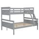 preview thumbnail 6 of 7, Twin over Full Bunk Bed with ladder, Safety Guardrail, Perfect for Bedroom, Grey