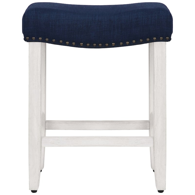 Jameson Upholstered Polyester Antique White 24 Inch Counter Stool (Set Of 2)