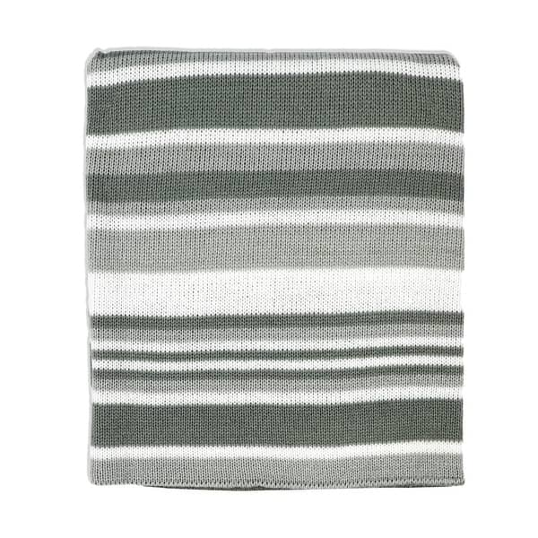 slide 2 of 3, Striped Knit Baby Blanket - N/A Grey