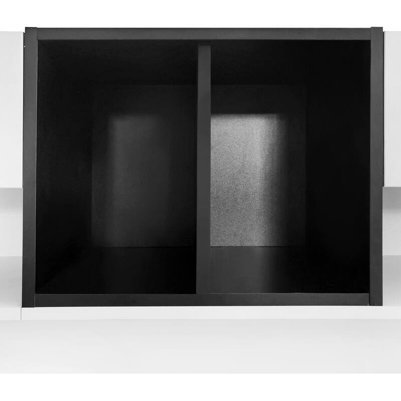 Two-Tone TV Stand with Open Storage, Wood Media Console for TVs Up to 80", Wide Top Media Console Table for Living Room