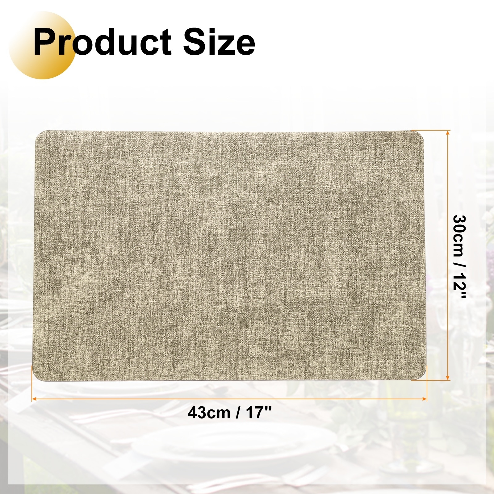 Leather Placemats Waterproof Round Corner Table Mats Non-Slip Heat Insulation Faux Leather Dining Mats