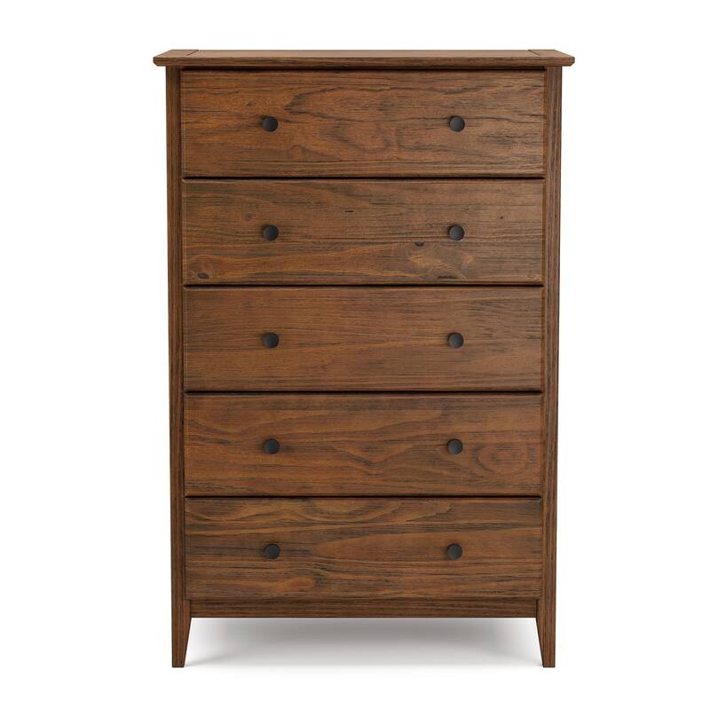Grain Wood Furniture Greenport Coastal Solid Wood 5-drawer Chest