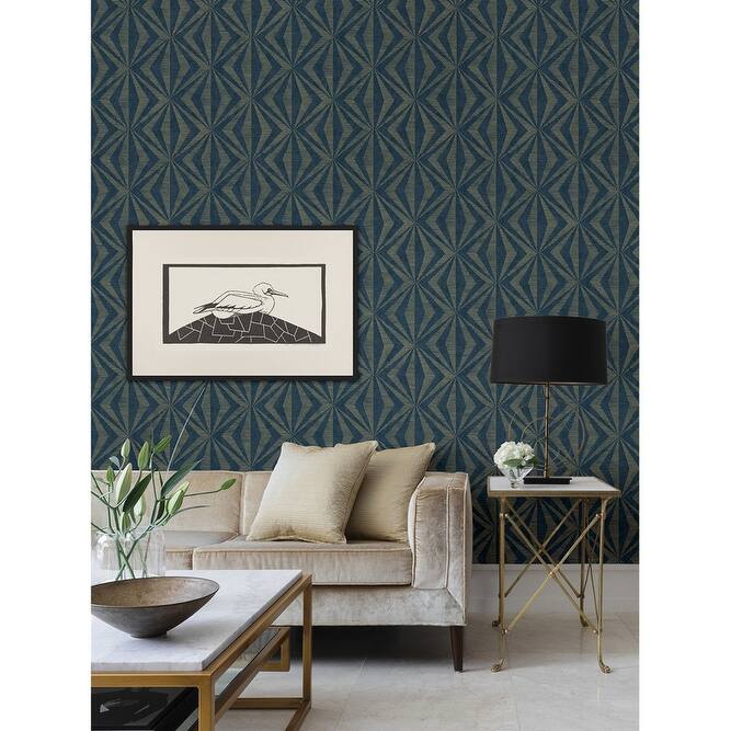 Advantage Monge Blue Geometric Wallpaper