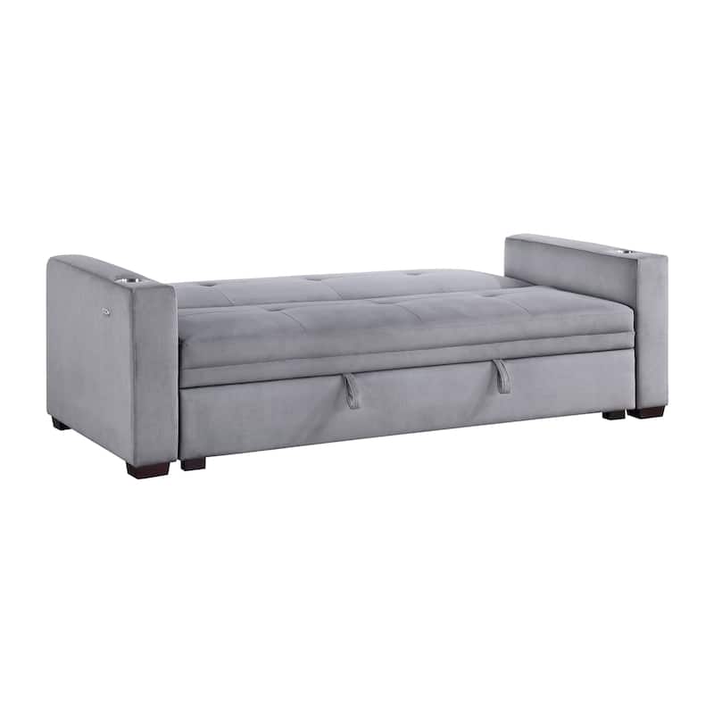 Kentia Velvet Convertible Futon Sofa