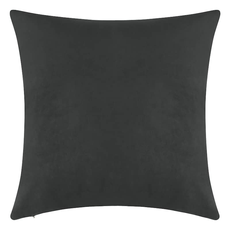Delara Pack of 1 Velvet Decorative Throw Pillow Cover 20x20 Inches, Cushion Cover, Soft and Breathable Fabric, Hidden Zipper - Cover Only - Rifle Grey
