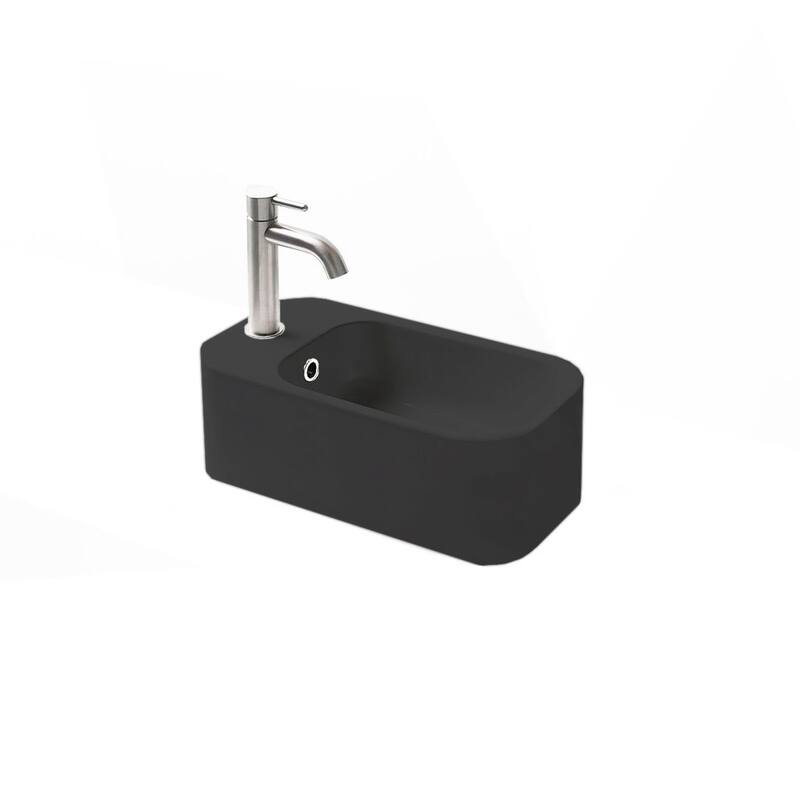 WS Bath Collections Cosa 18-7/8" Rectangle Ceramic Wall Mounted - Matte Black
