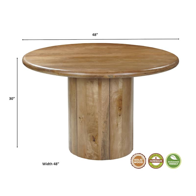 Ava 48" Round Solid Wood Dining Table