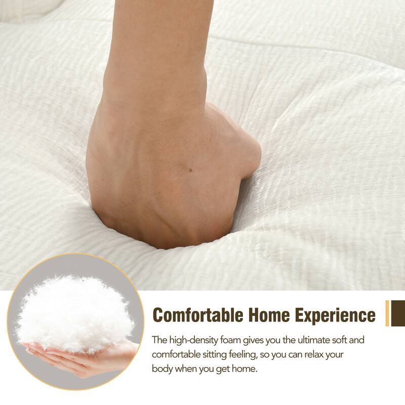 112.2" Chenille Modular L-Shaped Sofa Bed with Free Combination Design and No-Assembly Required