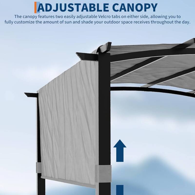 10x10 FT Outdoor Patio Arched Pergola Gazebo for Backyard Garden Porch Lawn