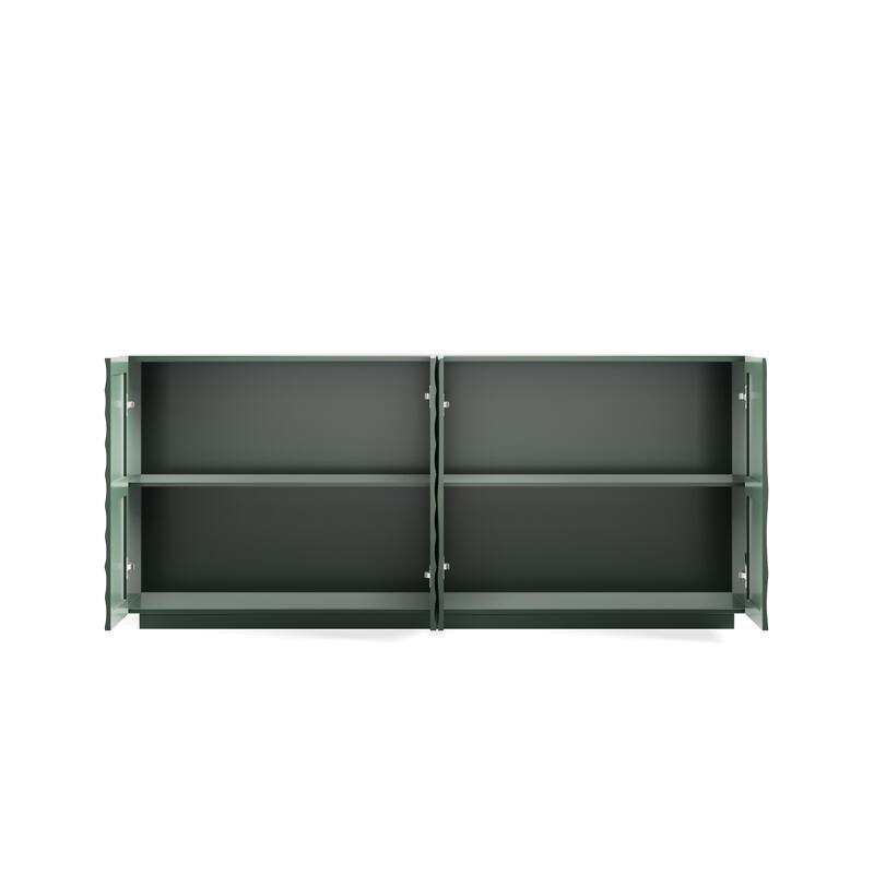 Sideboard Buffet Cabinet, 59" Accent Cabinet with 4 Doors,Mid Century Modern Pantry Cabinet, Wood Buffet Cabinet