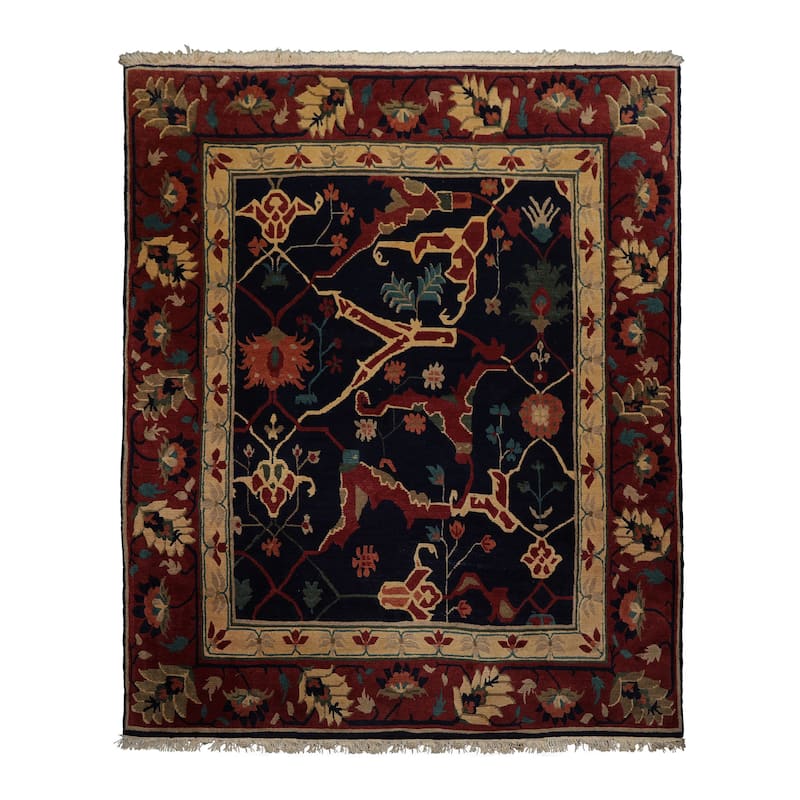8'3''x10'3'' Hand Knotted Wool Navy Tibetan Crafts Pile Tufenkian Rug - 8' 3'' x 10' 3'' - 8' 3'' x 10' 3''