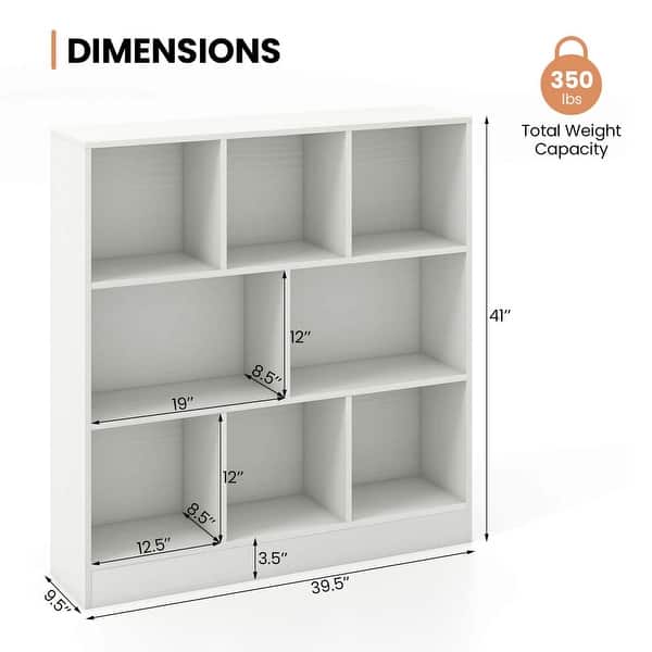 dimension image slide 0 of 2, Costway 8-Cube Bookcase 41" Wooden Toy Storage Organizer for Kids - See Details