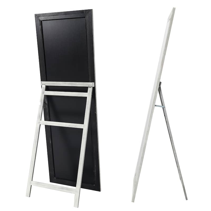 Brushed Wooden Mirror - 21.3" W x 1.2" D x 64.2" H