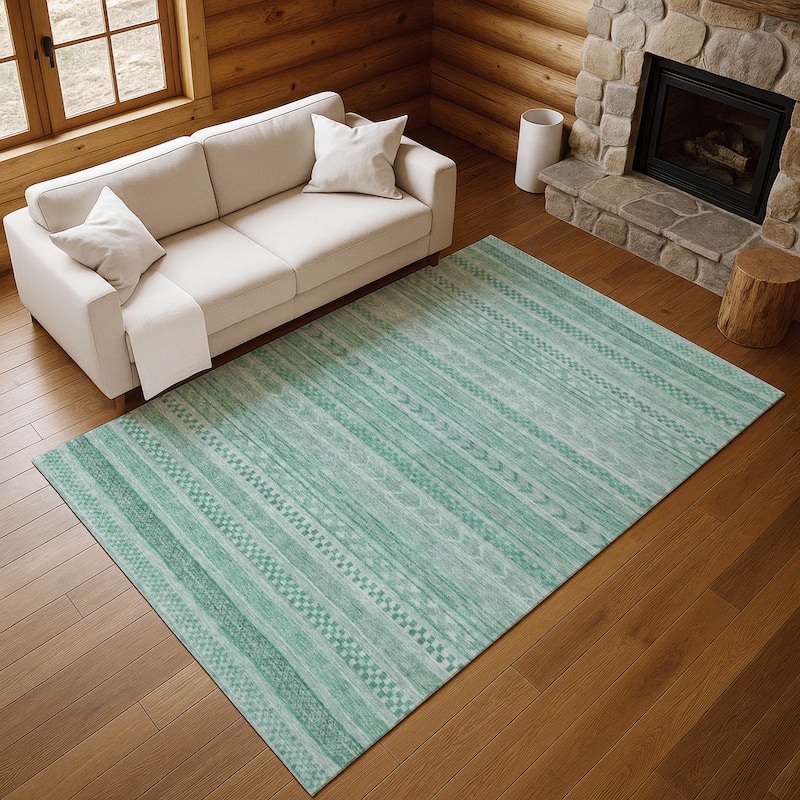 Premium Washable Super Soft Boho Stripes Mayfield Rug