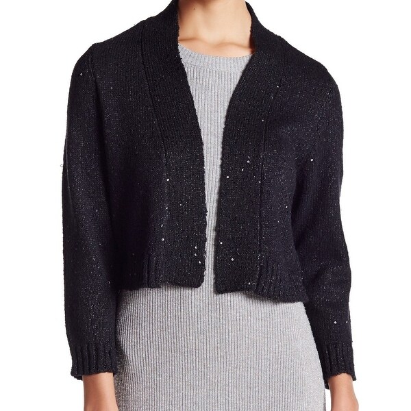 black sequin cardigan sweater