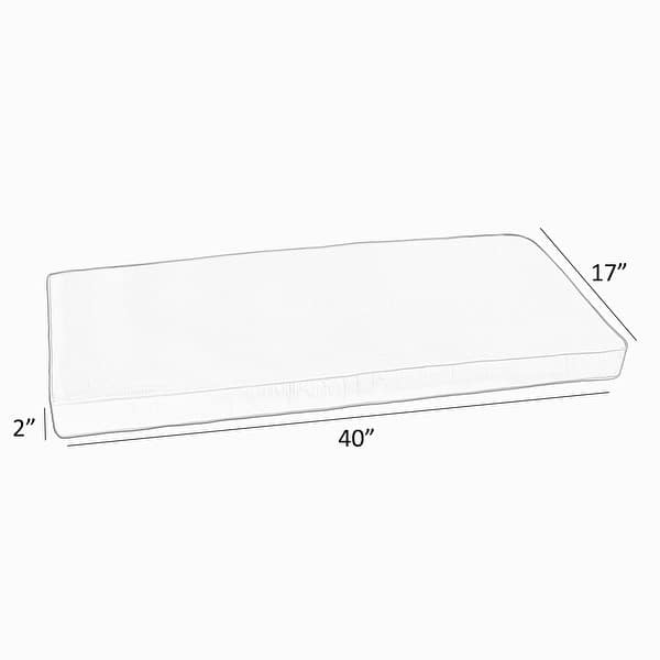 dimension image slide 7 of 18, Sunbrella Grey Zebra Indoor/Outdoor Bench Cushion, Corded