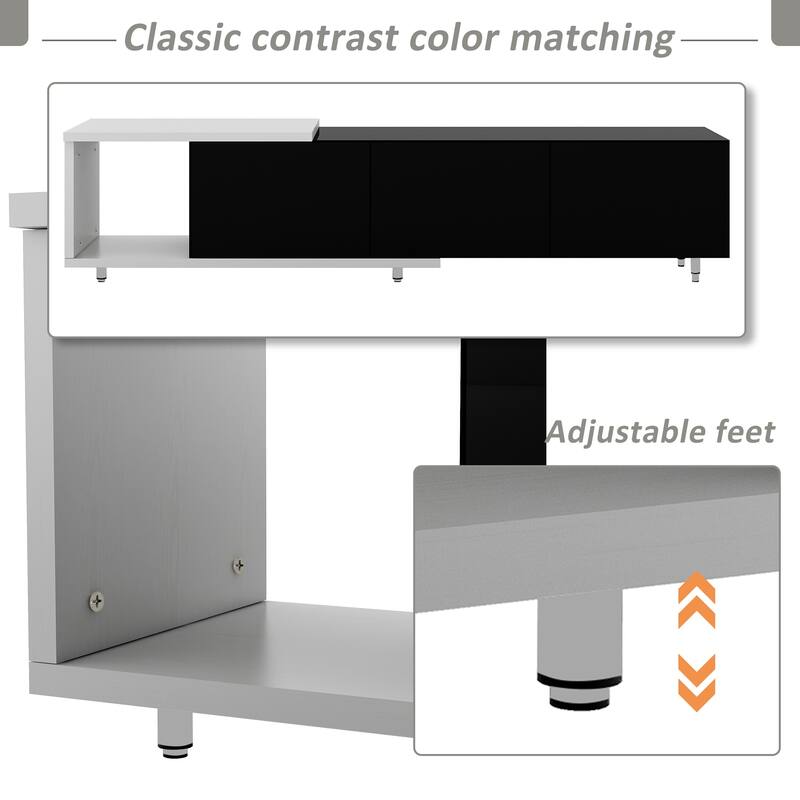 70.1"-100" Adjustable TV Stand with Storage, Modern Entertainment Center for TVs up to 80", Extendable Media Console