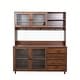 preview thumbnail 5 of 9, Cusp Barn 63"W Large Kitchen Hutch Cabinet, Freestanding Walnut Pantry Cabinets Storage Kitchen Cupboard with 4 Doors