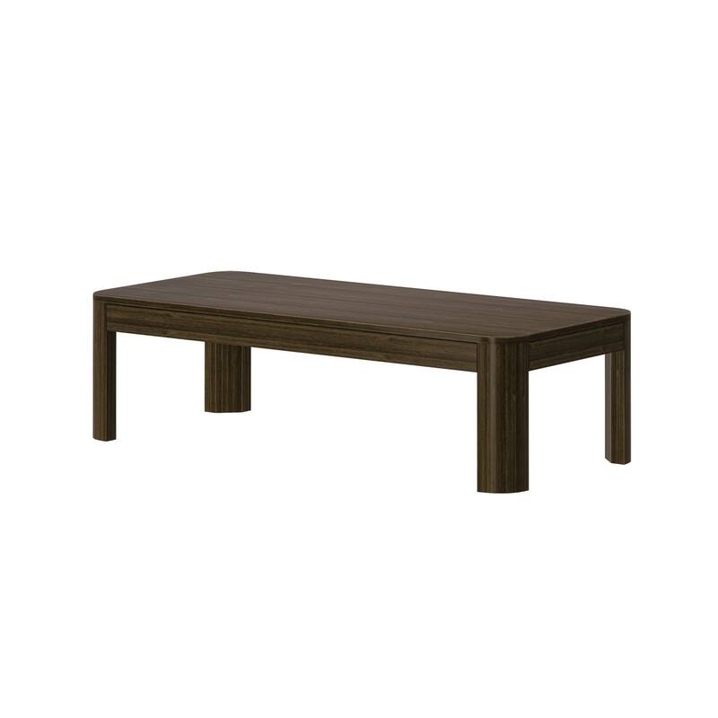 Plank and Beam Contour Curved Rectangular Coffee Table - 54"
